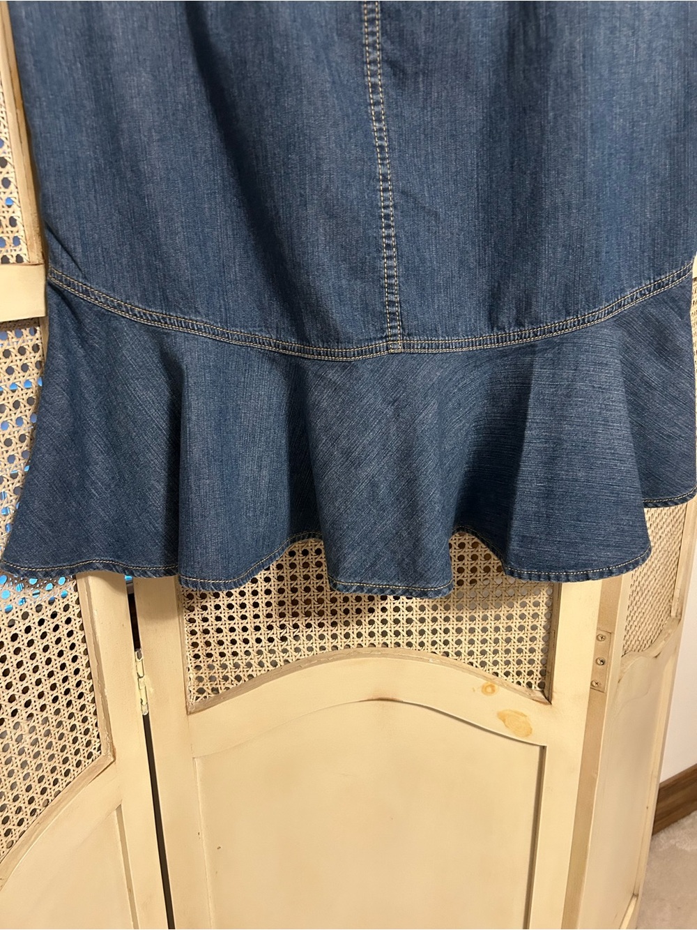 Ralph Lauren Blue Denim Flared Skirt - Picture 5 of 5
